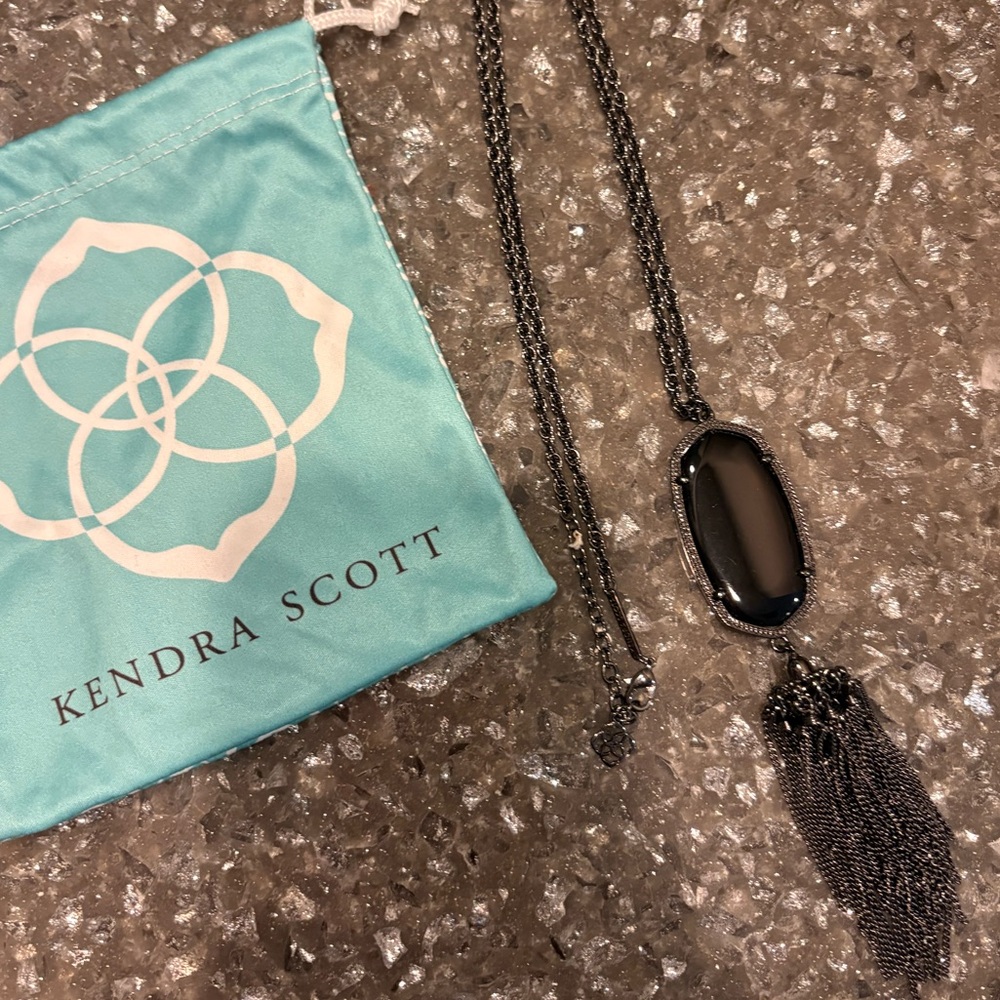 Kendra Scott Rayne Black Tassel Necklace